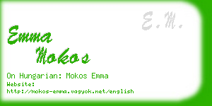 emma mokos business card